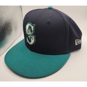 Seattle Mariners Hat New Era Size 7  Fitted 59Fifty Blue Made USA MLB